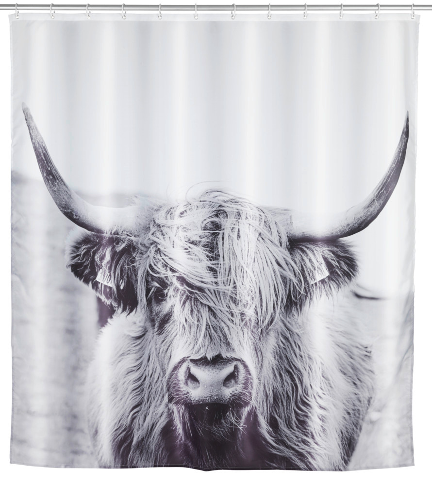 Rideau de douche original, waterproof,  rideau de douche 180x200 cm, Yak, polyester  Textile (Polyester), 180 x 200 cm, lavable