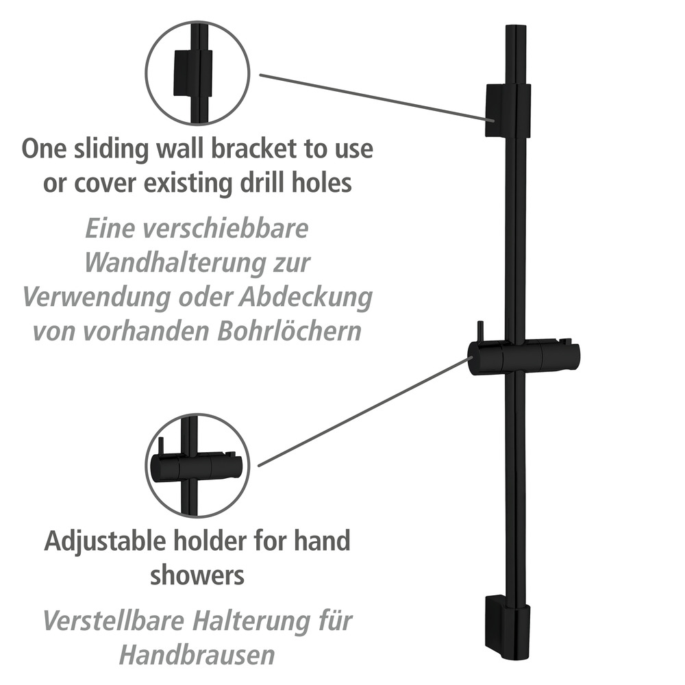 Barre de douche Classic noir  70 cm