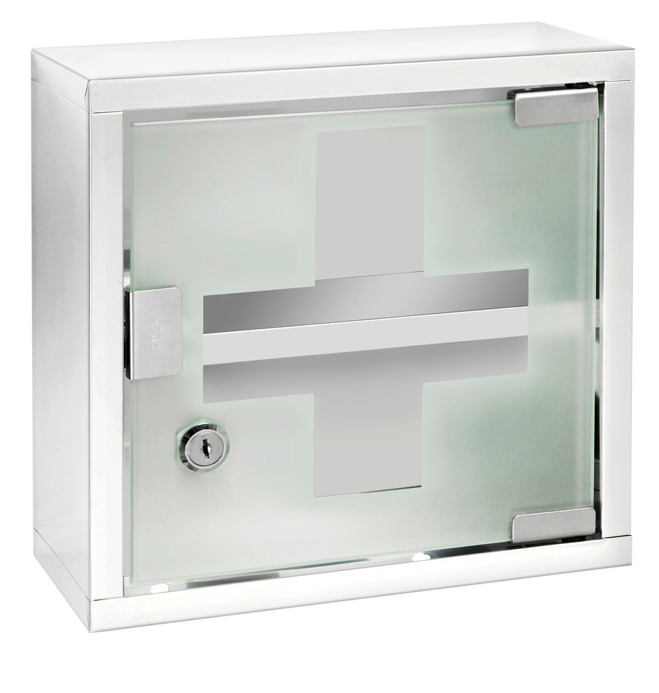 Armoire à pharmacie acier inox, brillant  acier inox, brillant, 25 x 25 cm