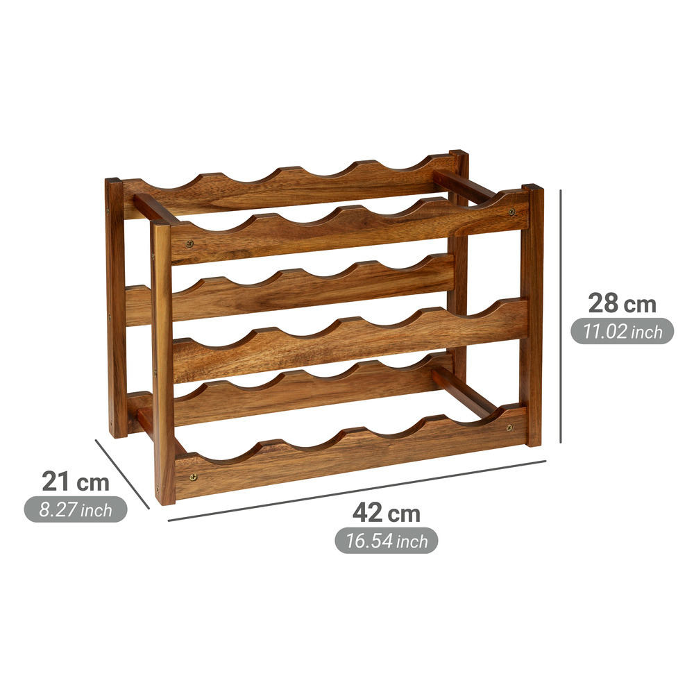 Casier à vin Mod. Fondi  en bois d'acacia massif