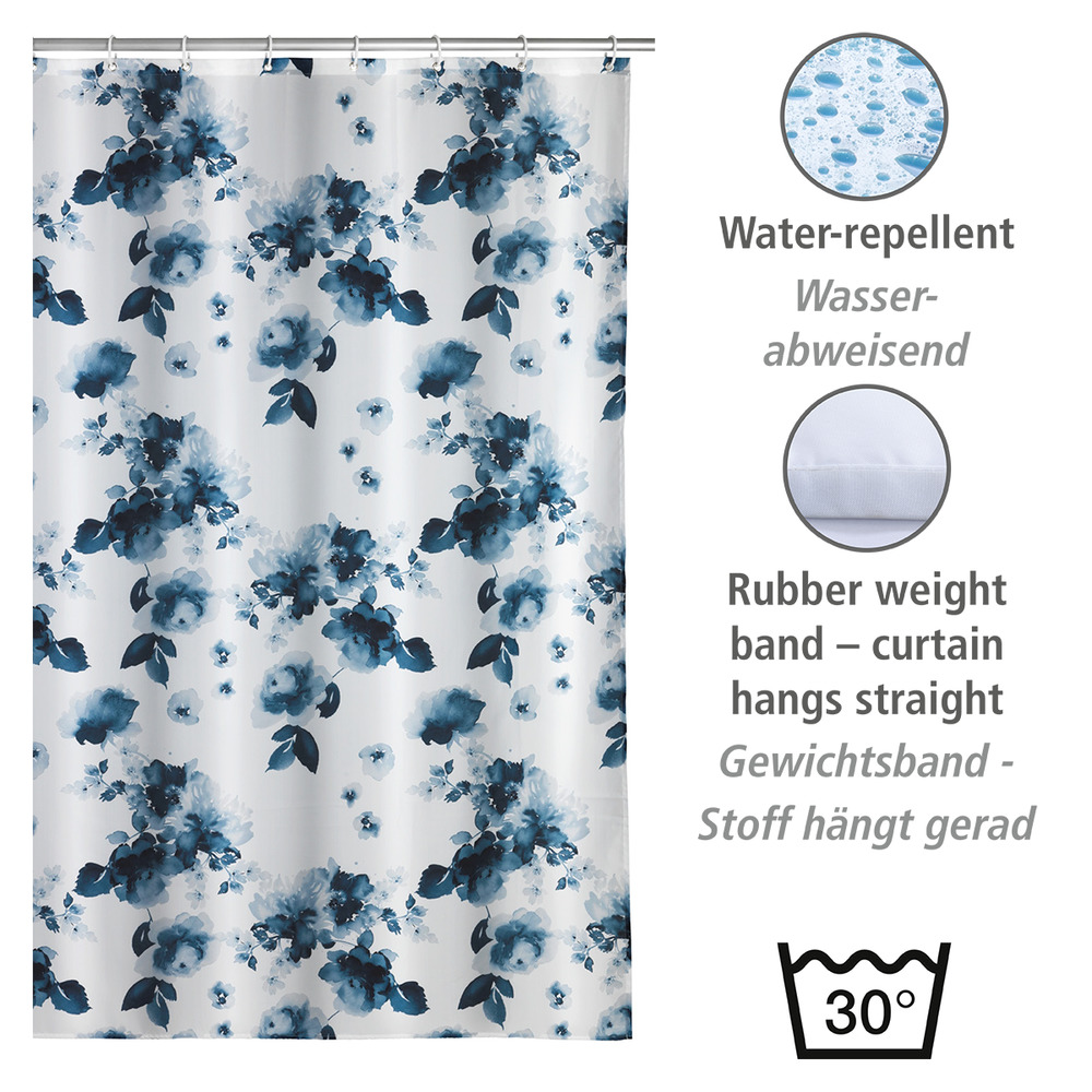 Rideau de douche original, waterproof,  rideau de douche 180x200 cm, Rose Bleu, polyester  Textile (Polyester), 180 x 200 cm, lavable