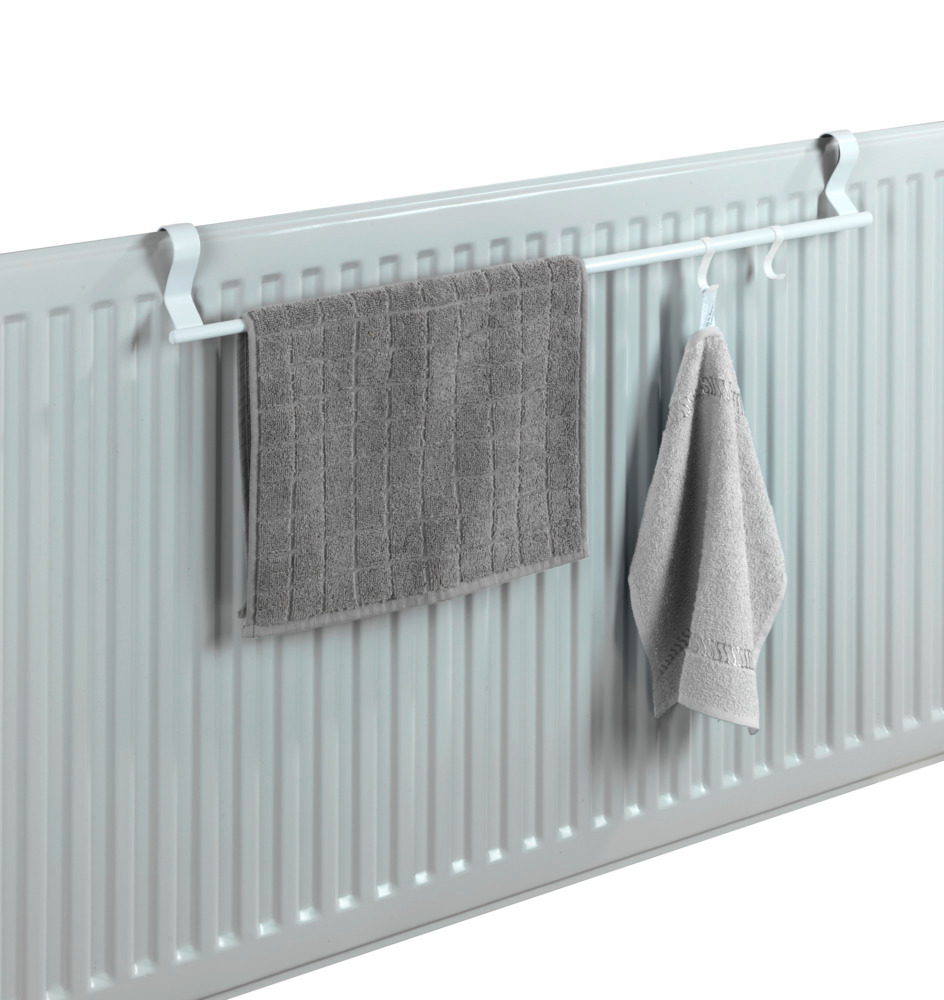 Porte-serviettes radiateur Moira Blanc  en acier inoxydable