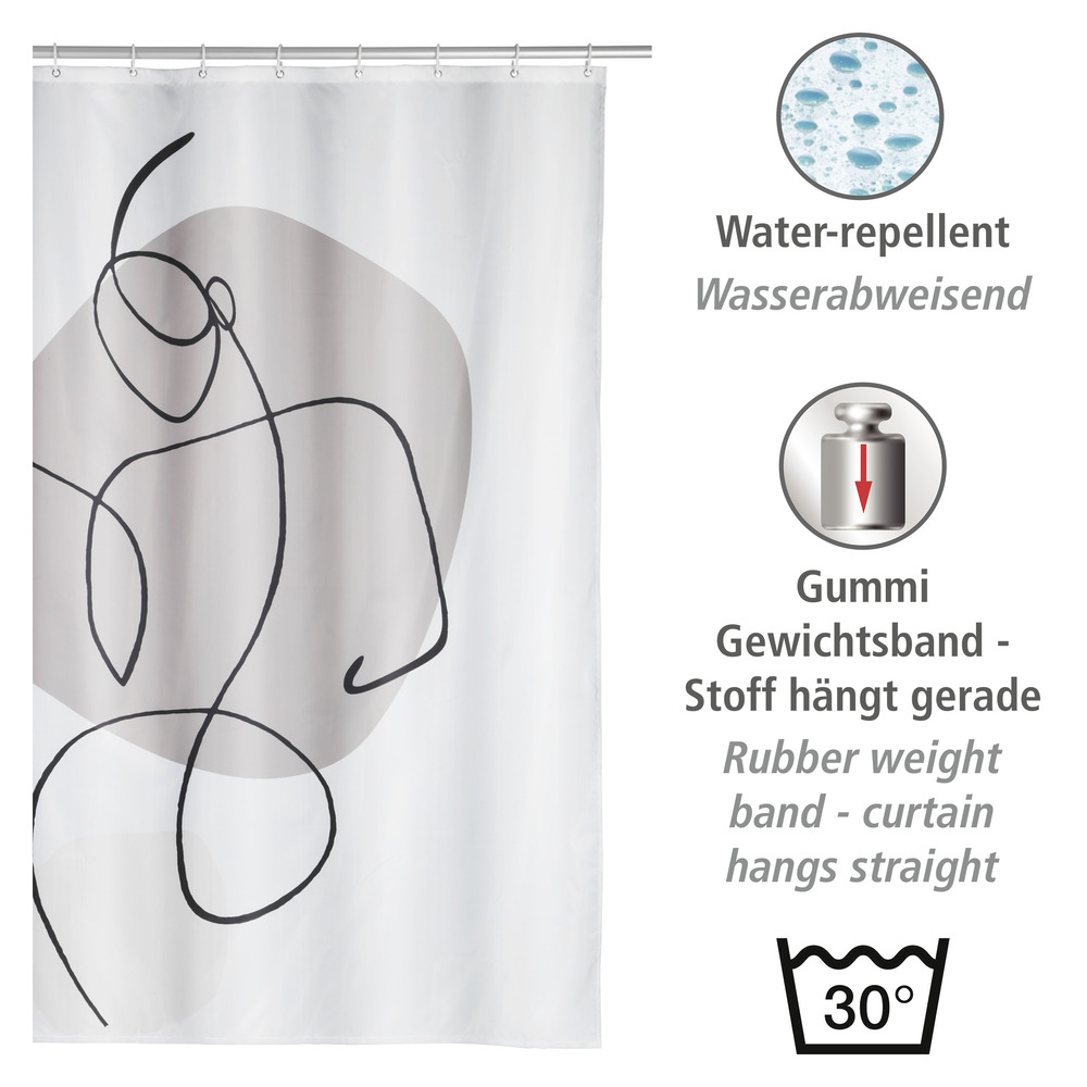 Rideau de douche Ladyline  180 x 200 cm, textile (100 % polyester recyclé)