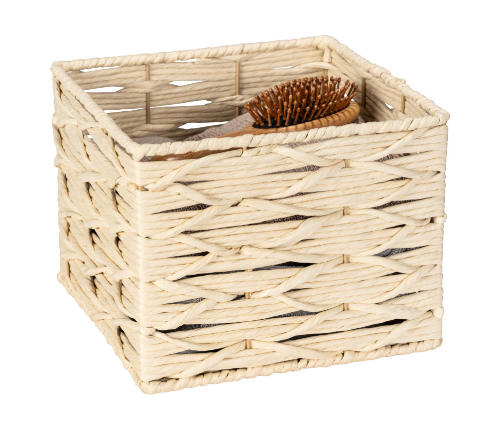 Boîte de rangement Vabriano Beige  en papier tressé de qualité supérieure