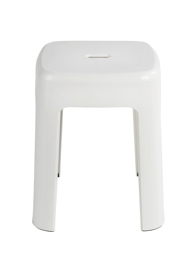 Tabouret de salle de bains Alaska blanc  plastique, tabouret de douche