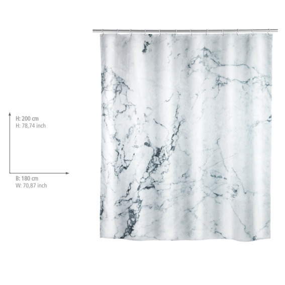 Rideau de douche Onyx  polyester, 180 x 200 cm, lavable