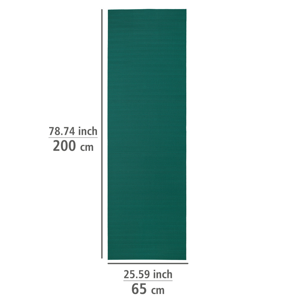 Tapis de bain en mousse souple, 65x200 cm, Uni vert petrol  usage dans toute la maison, antidérapant