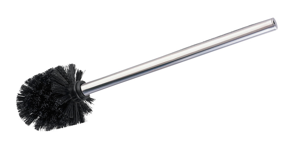 Brosse de rechange avec manche en acier inox noir  pour les ensembles WC