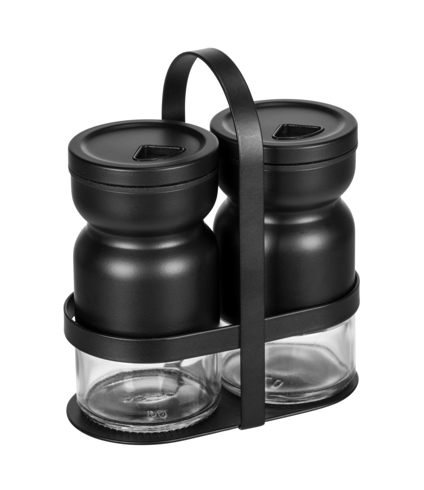 Ménagère à épices, 3 pièces  2 pots à épices rechargeables avec support