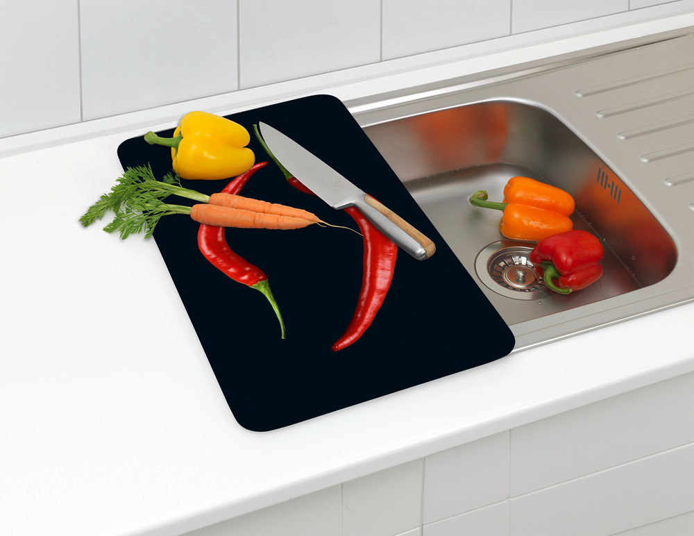 Protection plaque de cuisson en verre "Pepperoni Duo ", lot de 2  pour tous les types de cuisinières