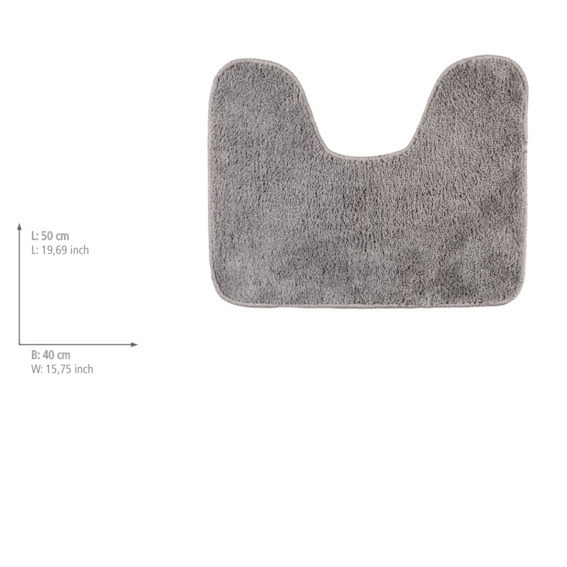 WENKO Tapis WC, Tapis contour WC, gris, 50x40 cm  polyester, 40 x 50 cm