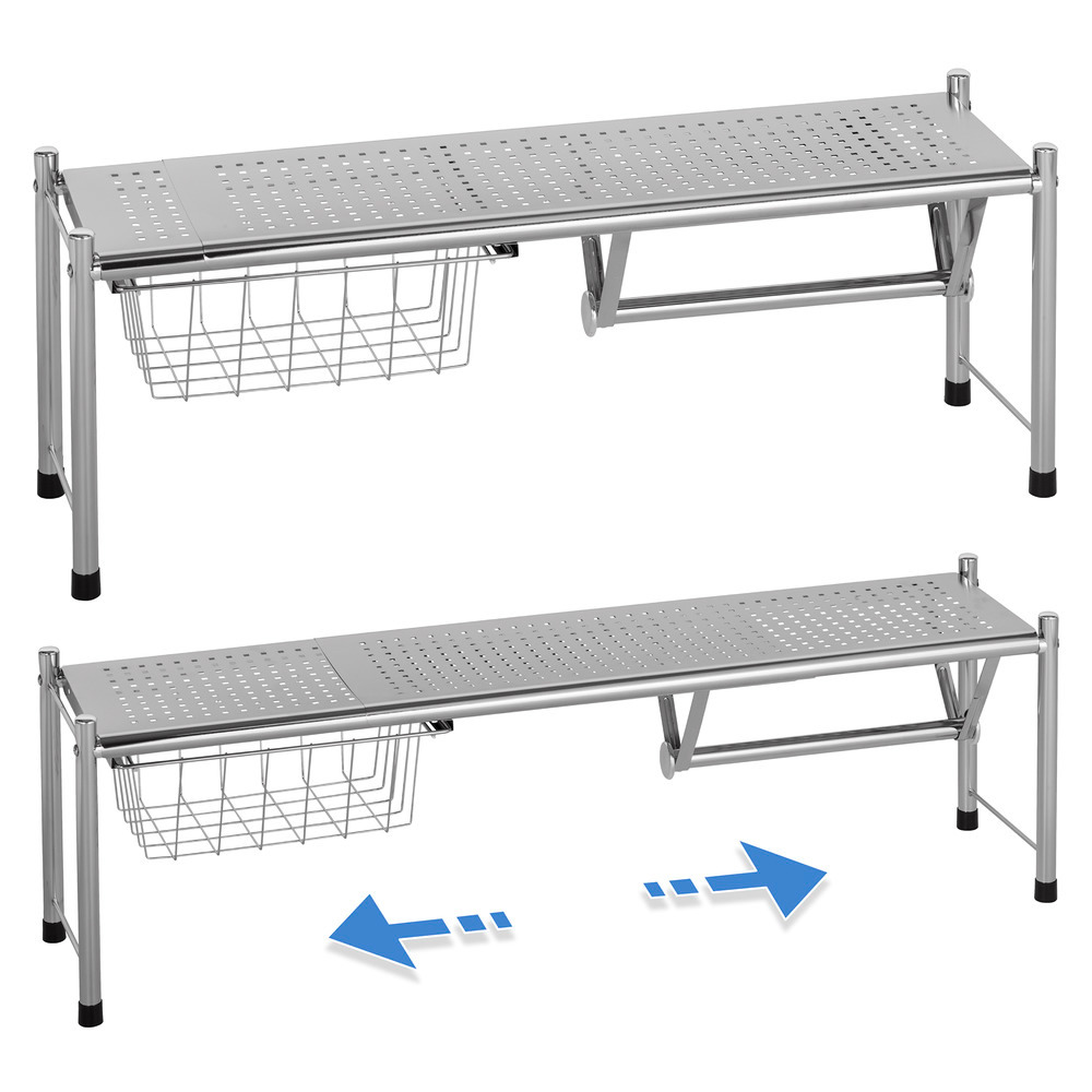 Étagère pour évier Expando  avec panier de rangement extractible