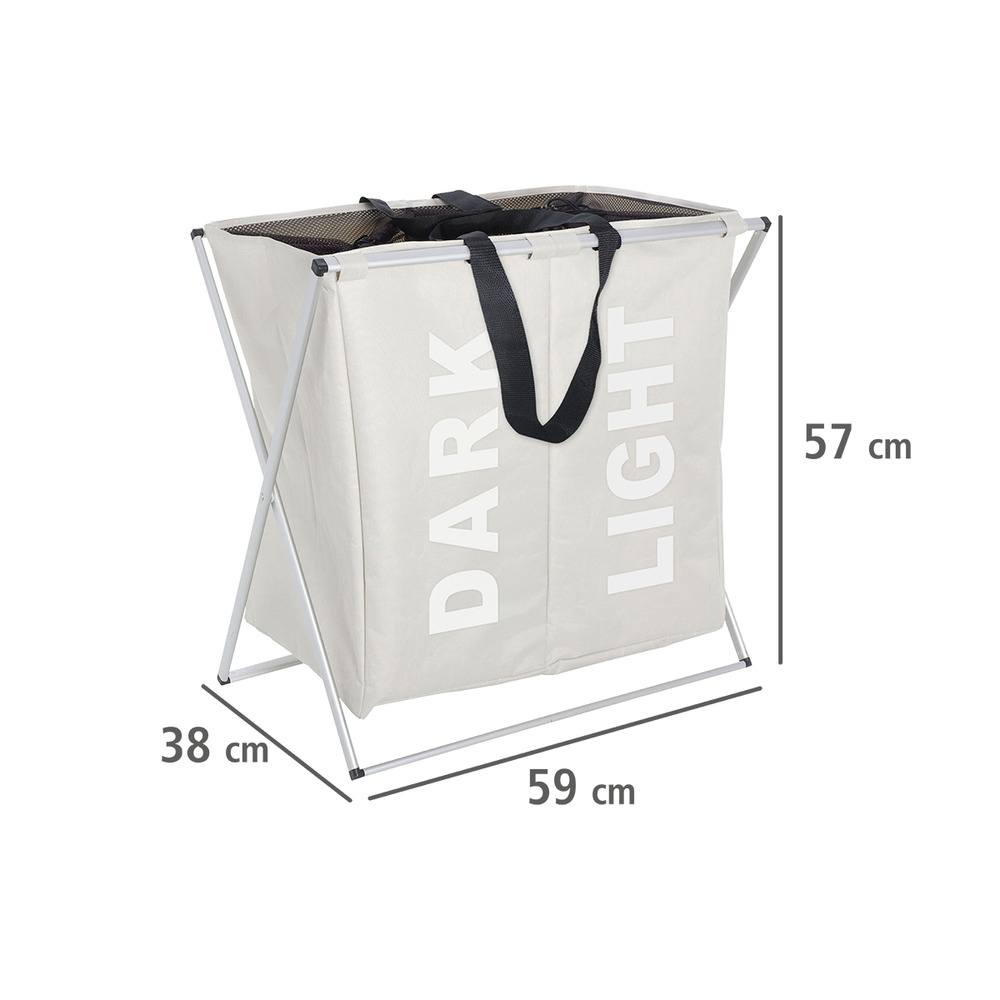 Panier à linge Duo beige  Capacité : 120 litres