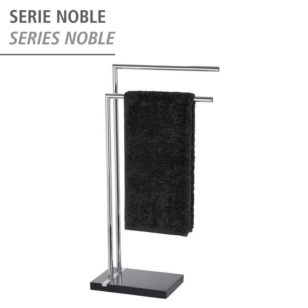 Porte-serviettes Noble noir  en acier chromé