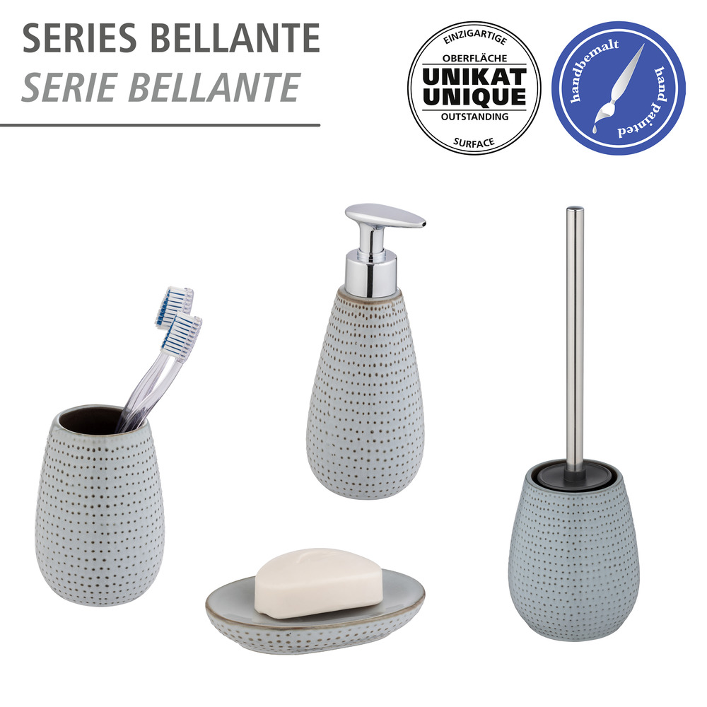 Distributeur de savon liquide Bellante bleu clair  en céramique, 350ml