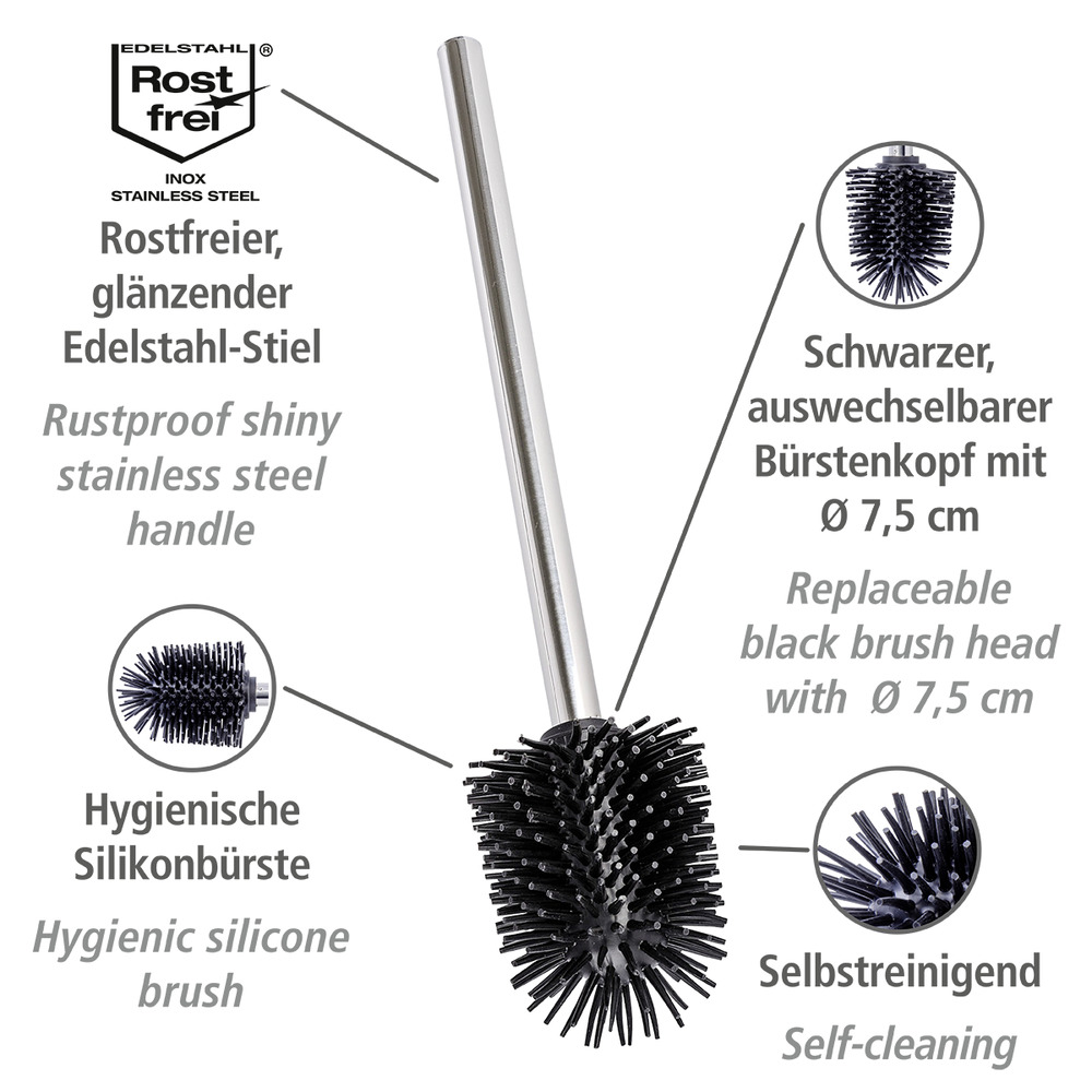 Brosse de silicone avec manche en acier inox  mit Edelstahlstiel