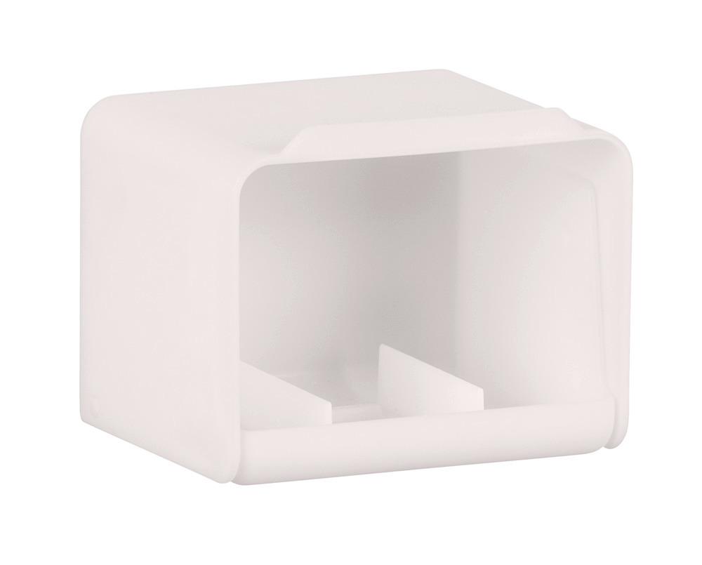 Porte Savon mural sans perçage, solution "turbo loc", Sarno, Blanc, 10,5x8,5x9 cm  en plastique robuste 