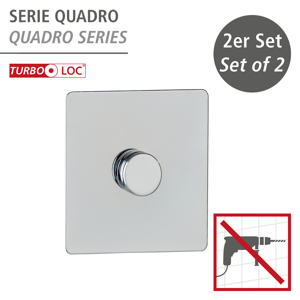 Adaptateur en acier inox Turbo-Loc® Quadro  lot de 2 pièces, fixer sans percer