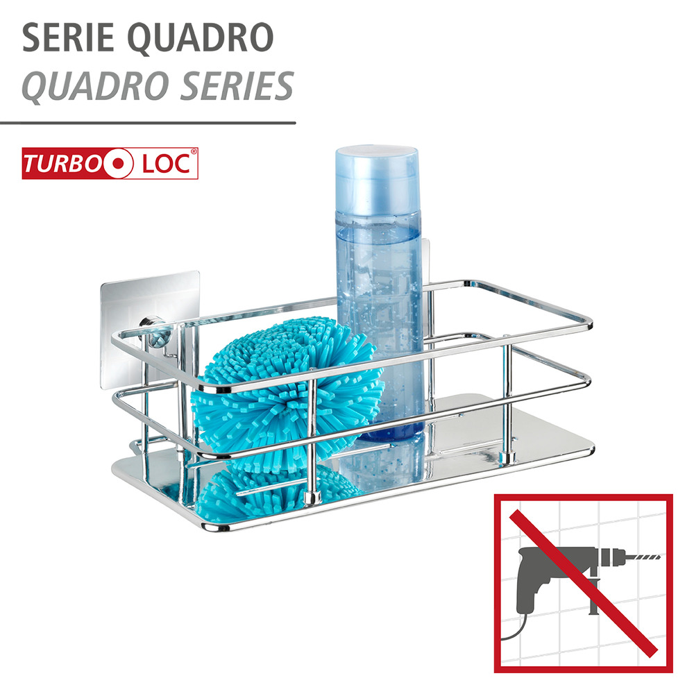 Turbo-Loc® étagère Quadro  acier inox, fixer sans percer