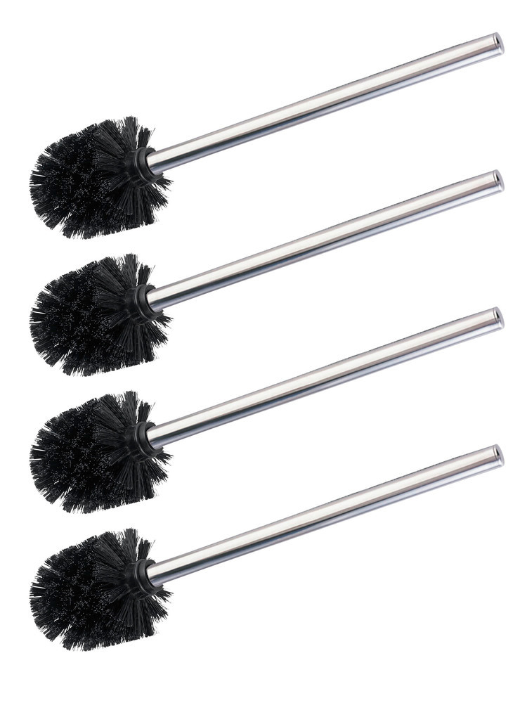 WENKO Brosse WC rechange, brosse WC noire, ø8 cm, H35cm, lot de 4  