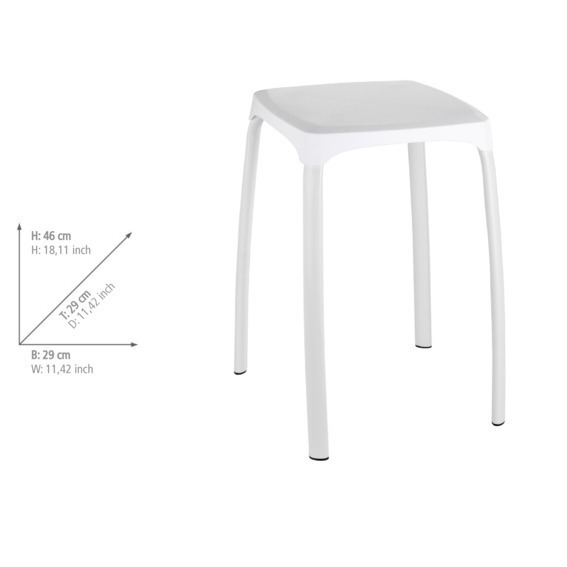 Tabouret de salle de bains Losani  blanc