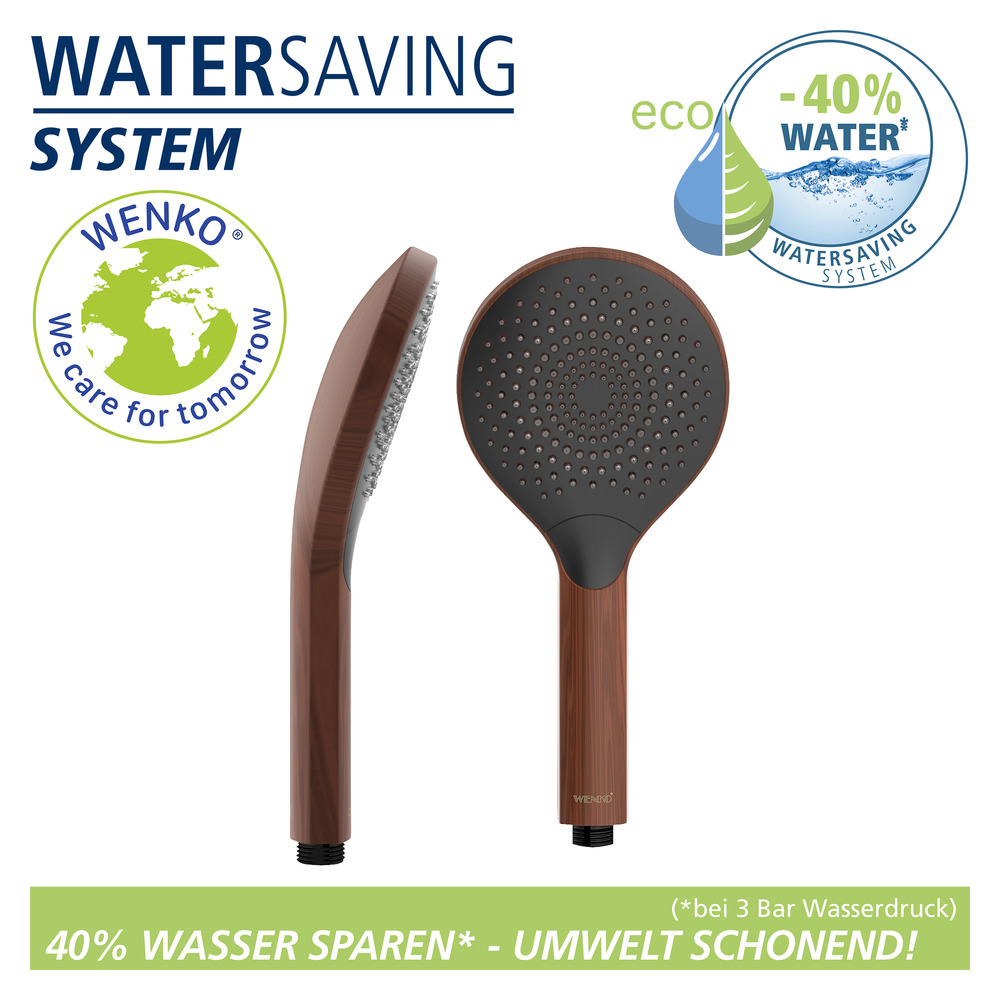 Pommeau de douche Wood  Ø 12 cm, économiseur d'eau