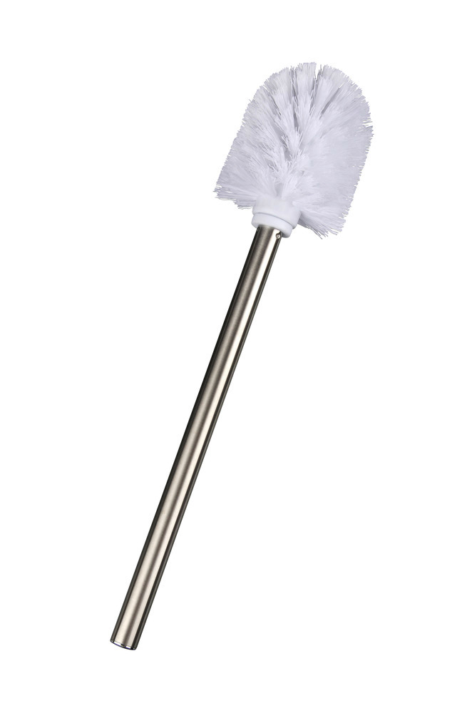 Brosse de rechange avec manche en acier inox mat blanc  pour les ensembles WC