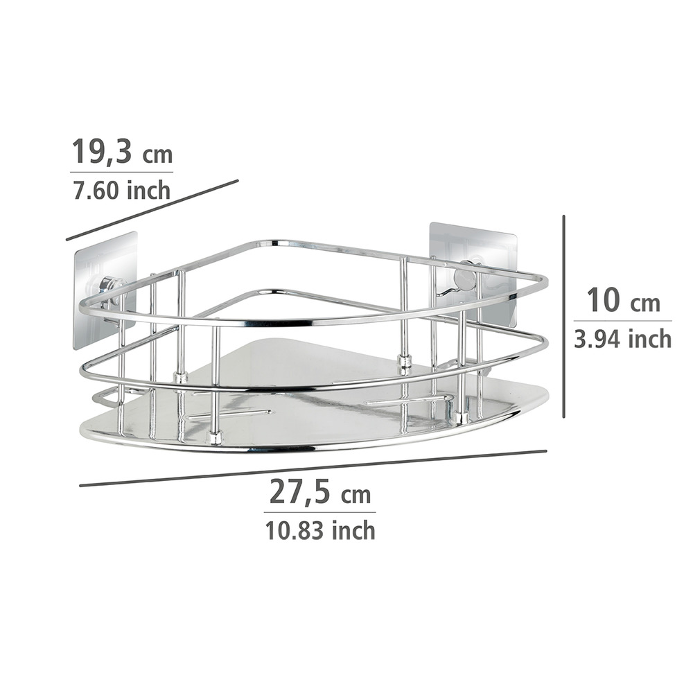 Turbo-Loc® étagère d'angle Quadro  acier inox, fixer sans percer