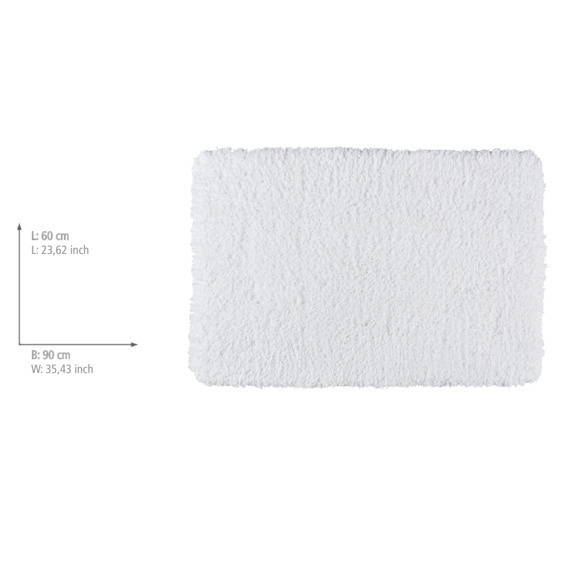 Tapis de bain blanc Belize, tapis de bain 60x90 cm  microfibre