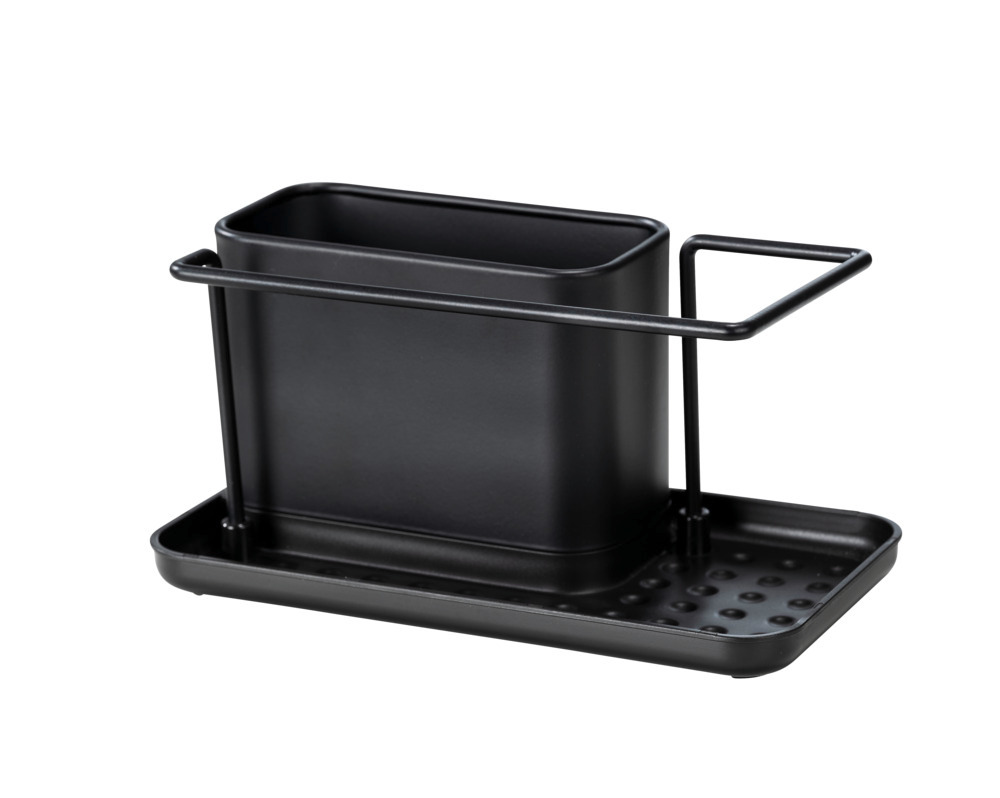 Organisateur d'évier Orio Noir  Pot amovible en inox