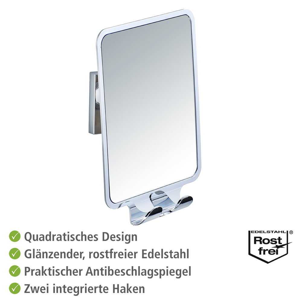 Vacuum-Loc® miroir anti-buée Quadro  fixer sans percer