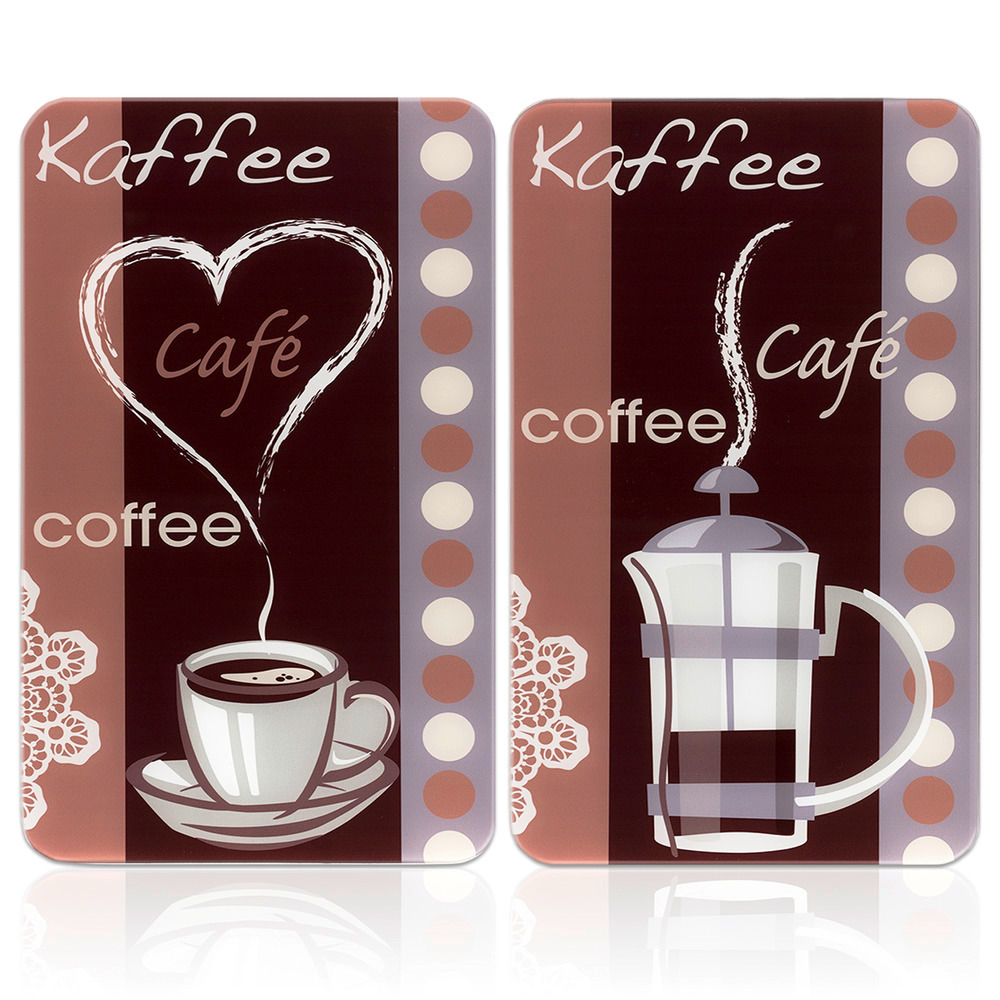 Protection plaque de cuisson en verre "café", lot de 2  pour tous les types de feux