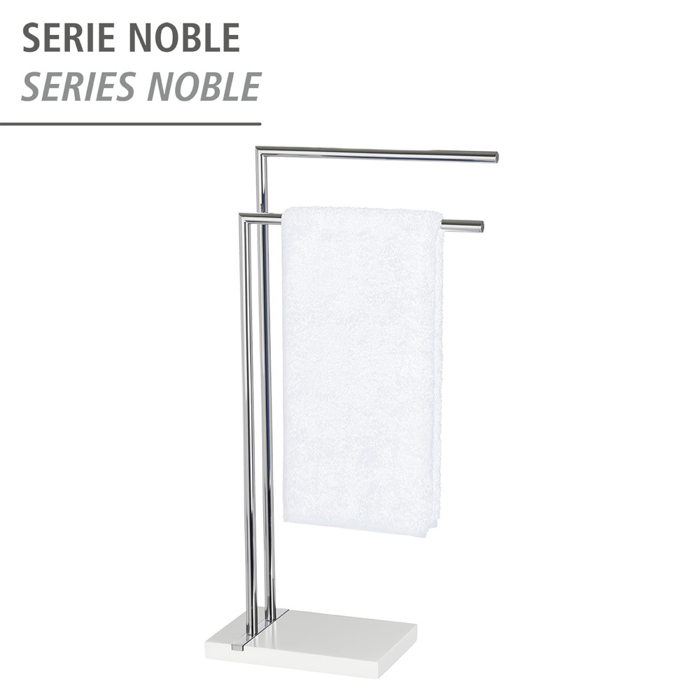 Porte-serviettes Noble blanc  en acier chromé