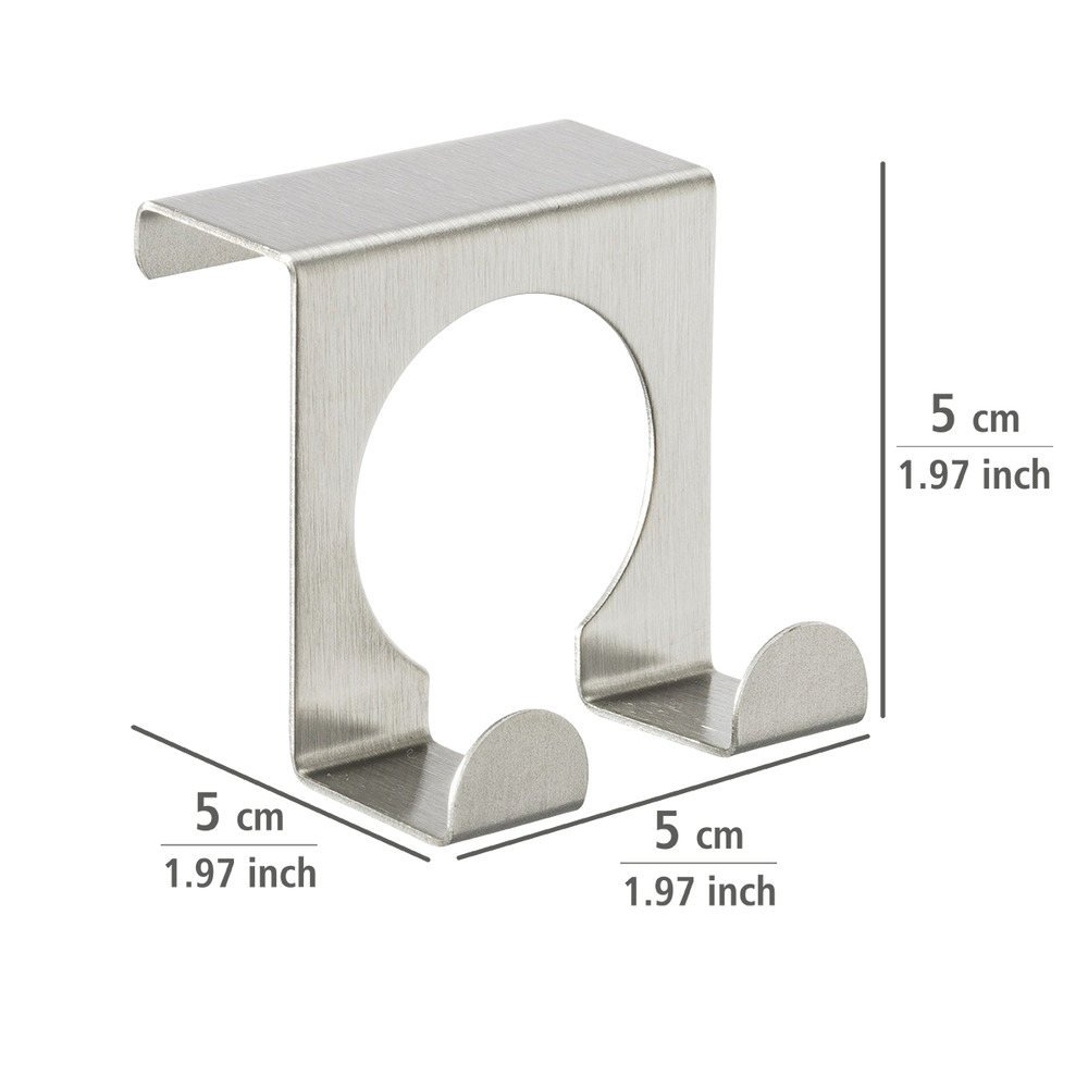 Crochet de porte double en acier inoxydable, mat  acier inoxydable, mat