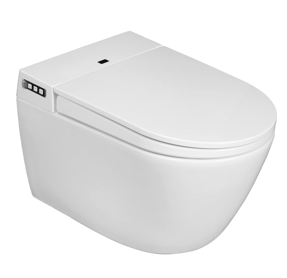 Abattant WC  Smart Toilet avec fonctions de nettoyage en céramique sans rebord 