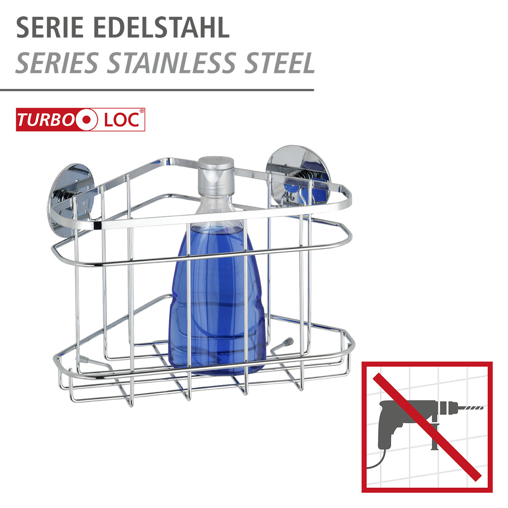 Turbo-Loc® étagère d'angle  acier inox, fixer sans percer