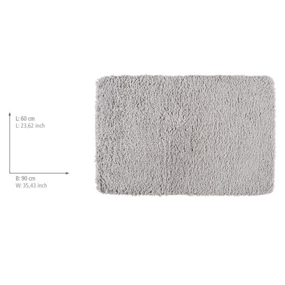 Tapis de bain Belize gris clair  microfibre