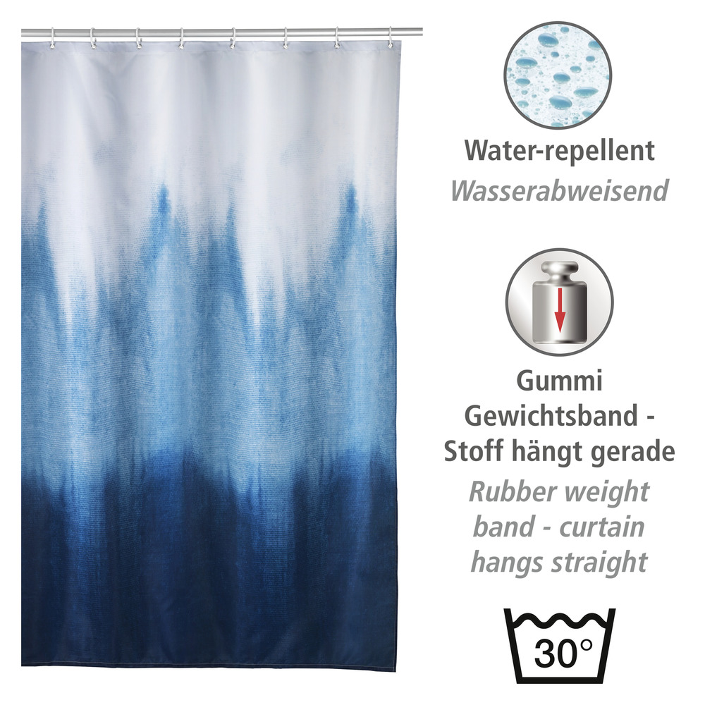 Rideau de douche Alara  180 x 200 cm, textile (100 % polyester recyclé)