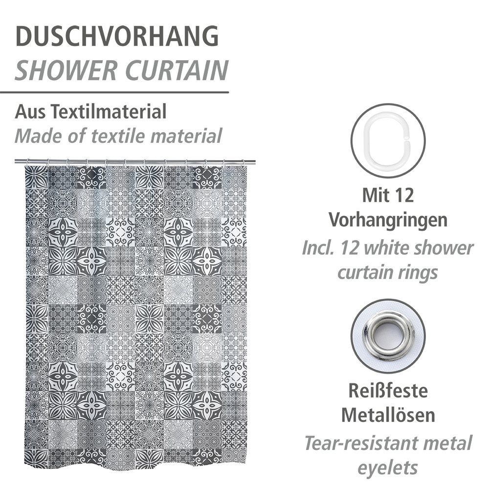 Rideau de douche Portugal  polyester, 180 x 200 cm, lavable