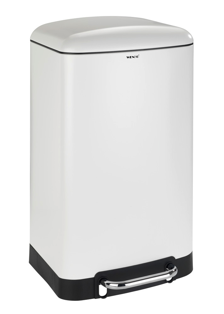 Poubelle à pédale Studio blanc Easy Close  30 l, abaissement automatique