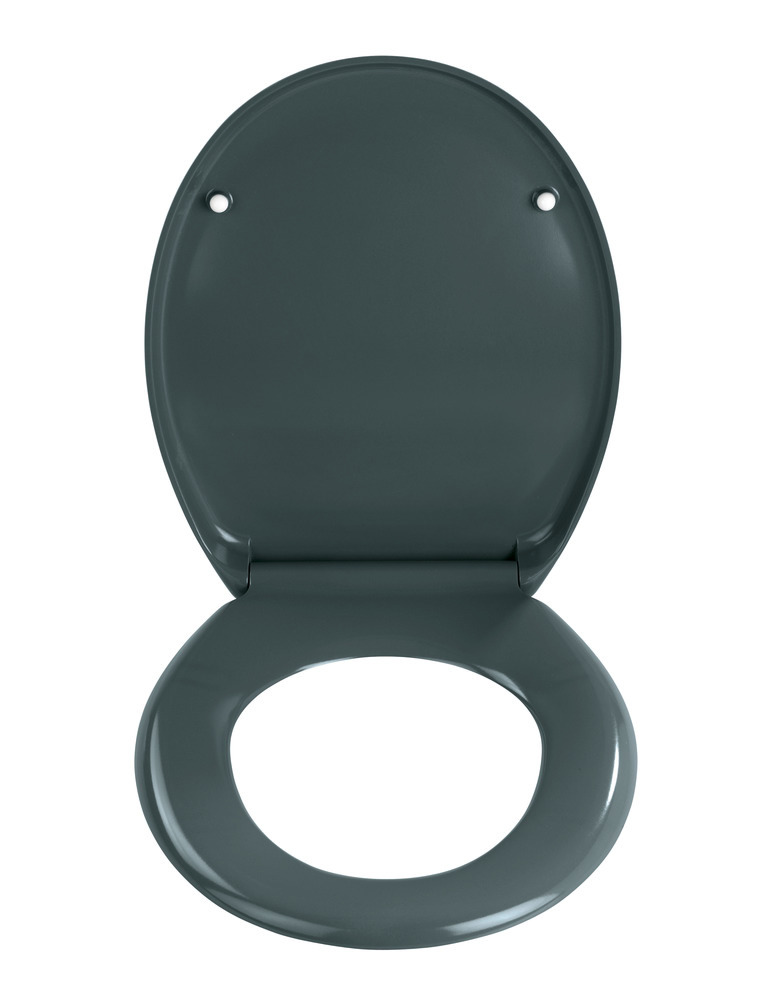 Abattant WC Premium Ottana Dark gris Easy-Close  abaissement automatique, fixation Fix-Clip hygiénique en acier inox, antibactérien