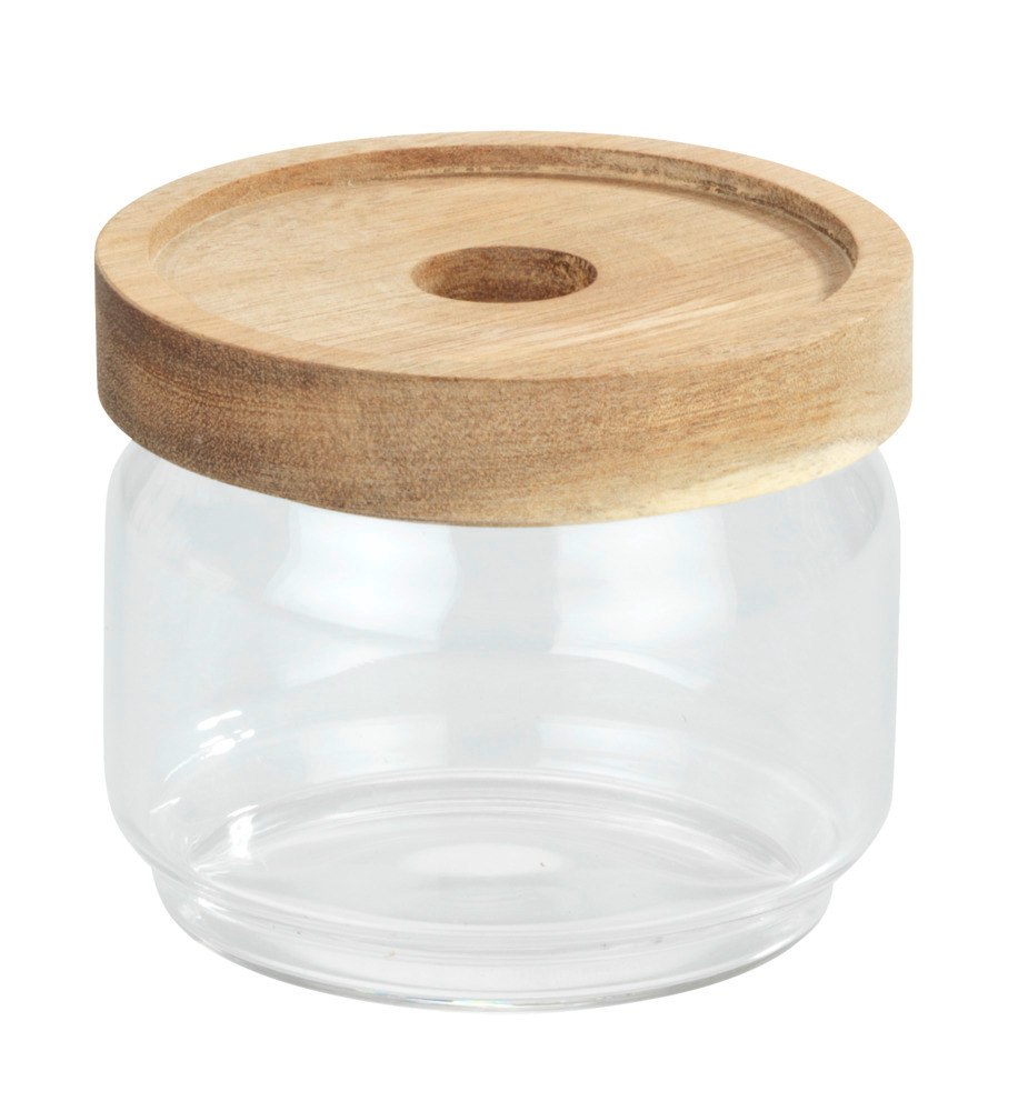 Boîte de conservation alimentaire Vido 0,3 litres  Boîte en verre avec couvercle en bois d'acacia