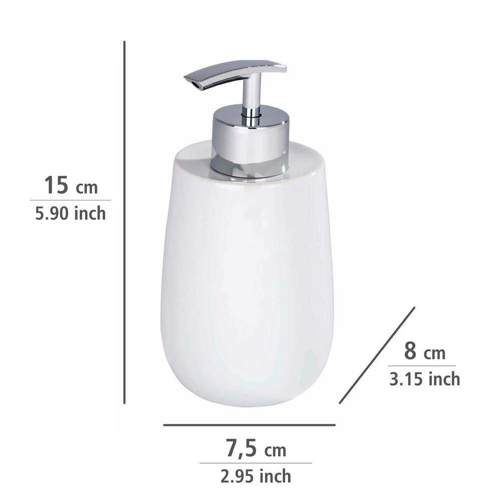 Distributeur de savon Malta blanc  Keramik, 290 ml