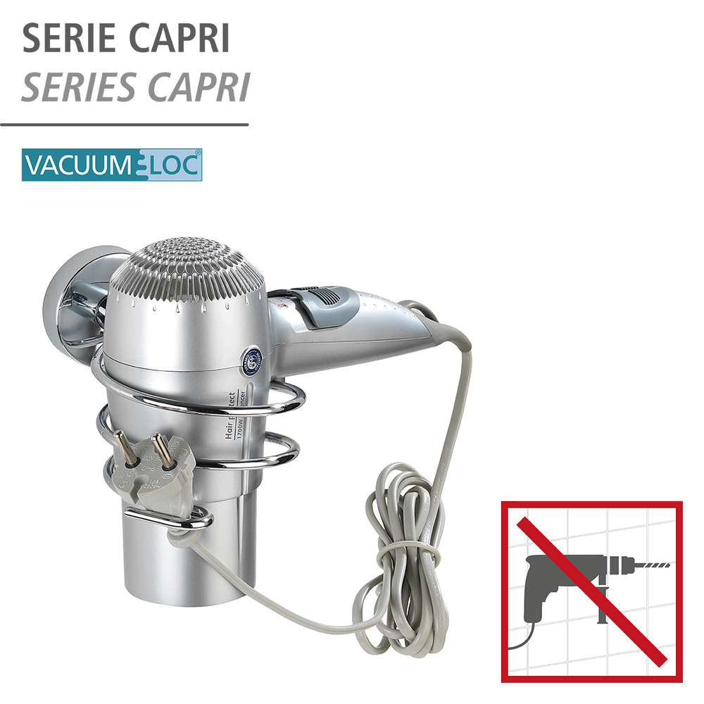 Vacuum-Loc® porte sèche-cheveux Capri  fixer sans percer