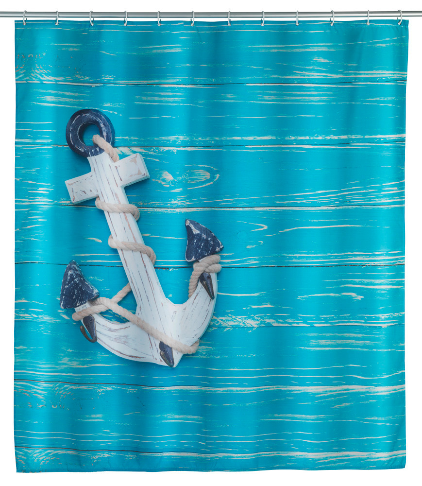 Rideau de douche Aboard  polyester, 180 x 200 cm, lavable