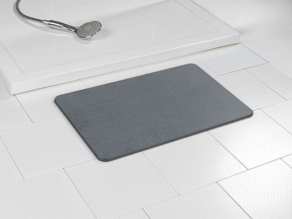 Tapis de bain diatomite, 60x39 cm, Simi, Gris  Tapis salle de bain