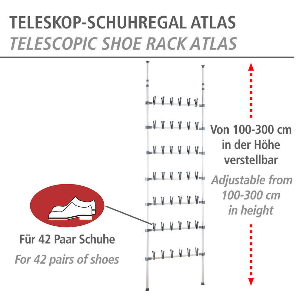 Étagère à chaussures télescopique Atlas  pour 42 paires de chaussures