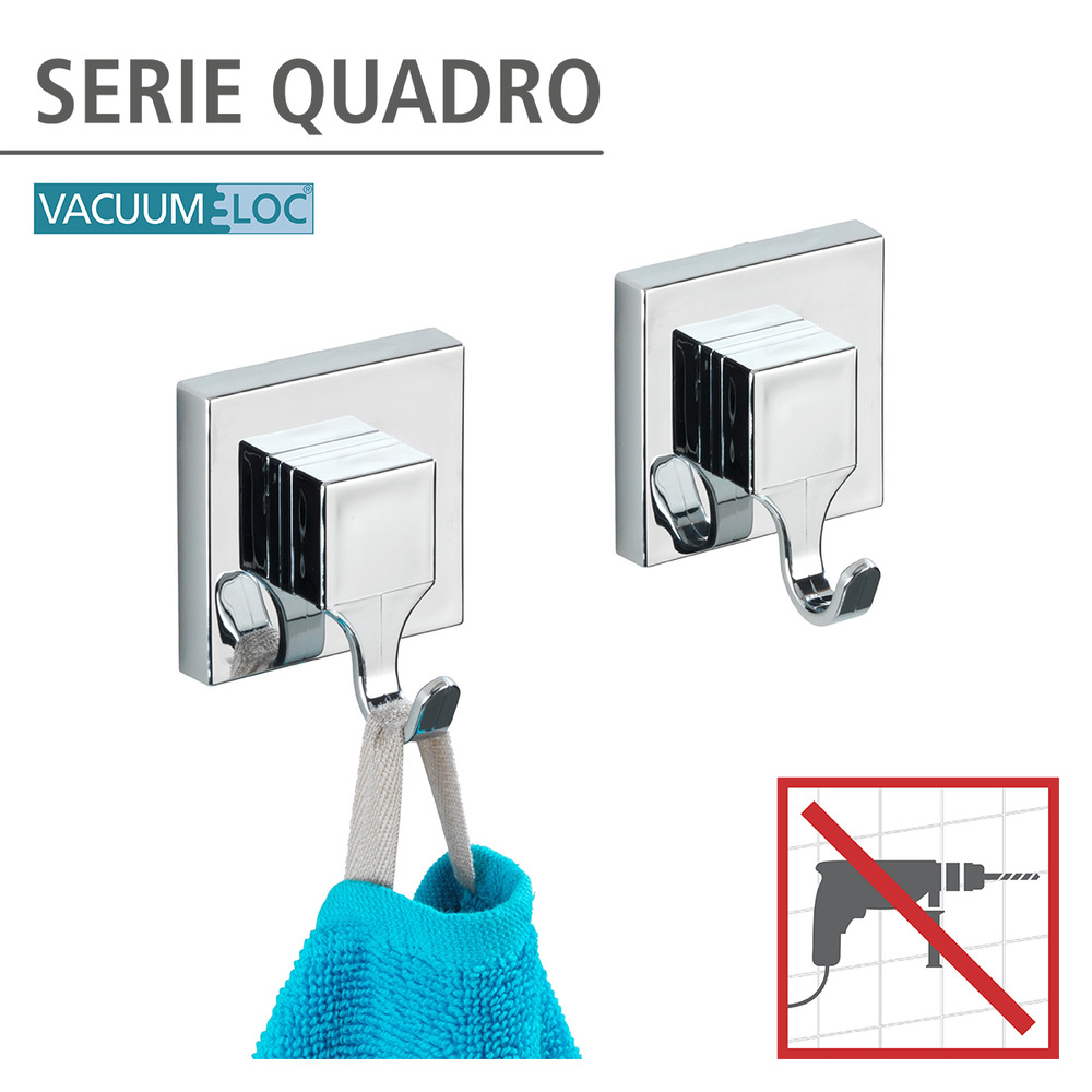 Vacuum-Loc® crochet mural Quadro  set de 2, fixer sans percer