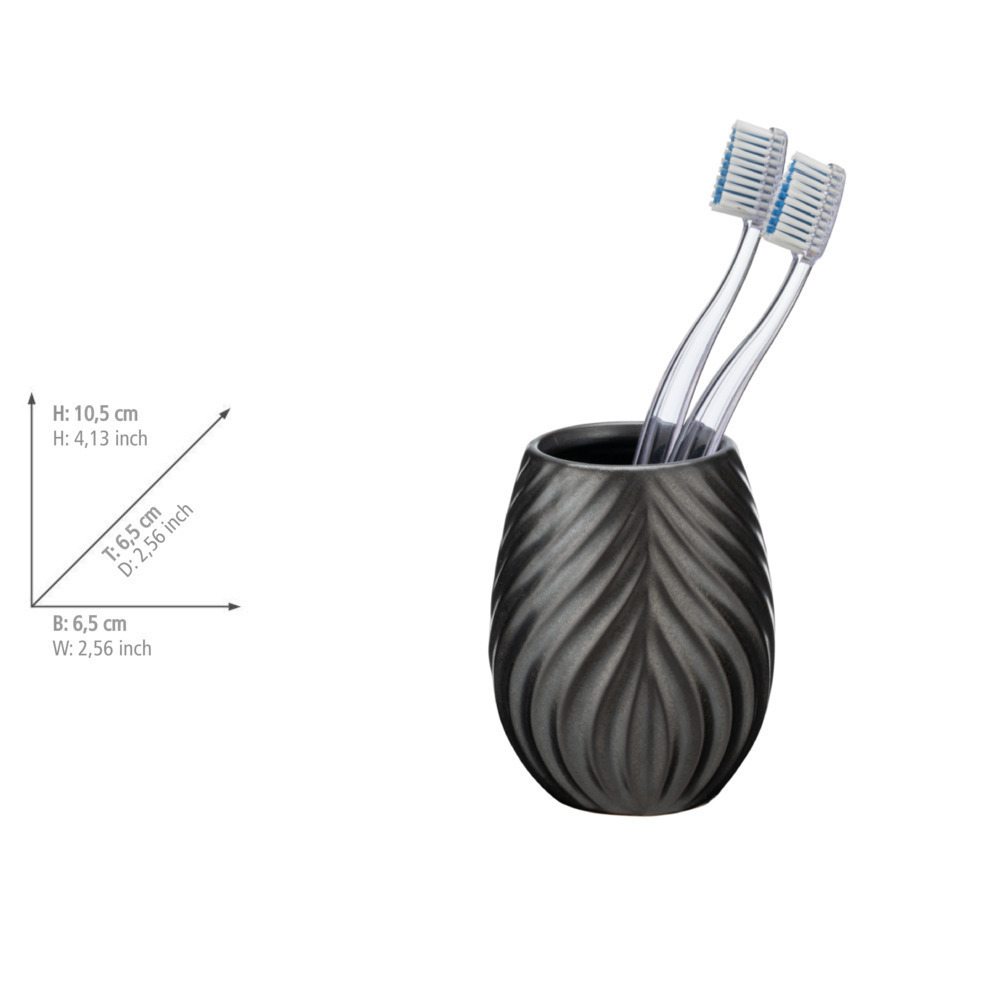 Set d'accessoires de salle de bain Idro Anthracite, 2 pcs.  Distributeur de savon et gobelet pour brosse à dents