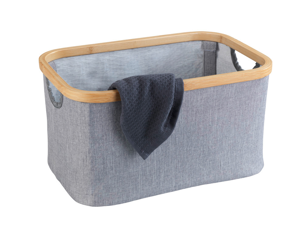 Panier bambou rangement pliable Bahari, boite de rangement linge, 20L, 38x20x26 cm  corbeille à linge pliable, 20 l